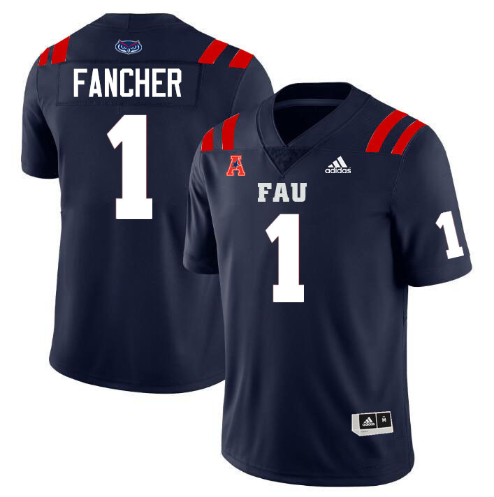 Florida Atlantic Owls #1 Cameron Fancher College Football Jerseys Stitched-Navy